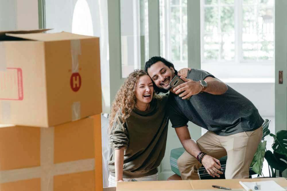 Couple moving in their dream home