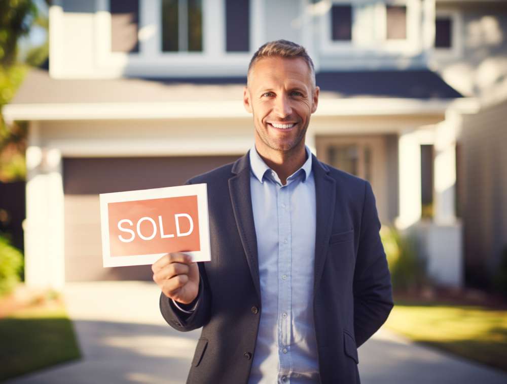 Peronal holding a property sold icon