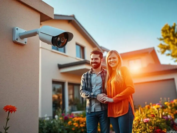Happy-couple-with-security-camera-outside-new-homes-Centerton-AR-Huber-Place.jpg